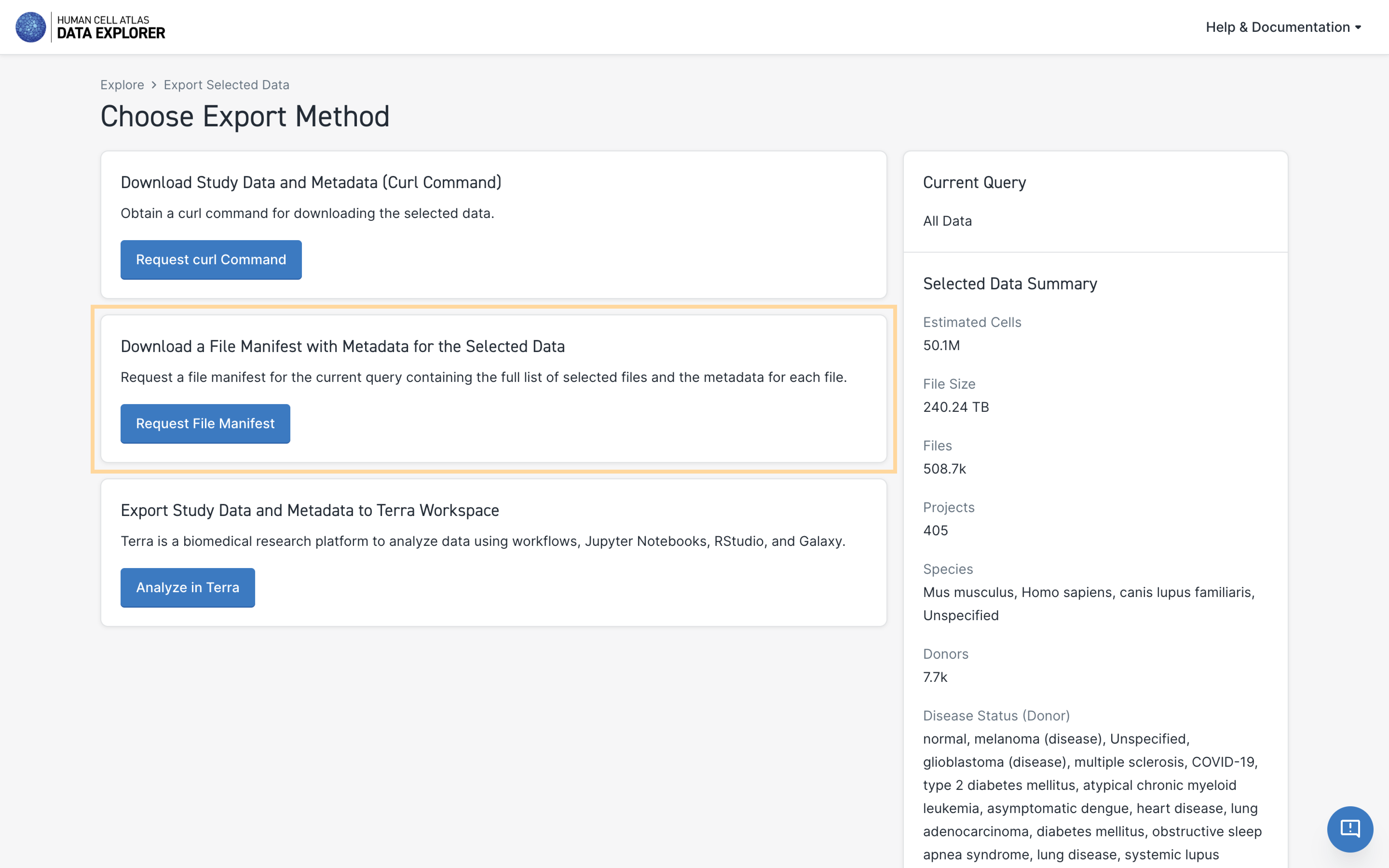 Export Manifest